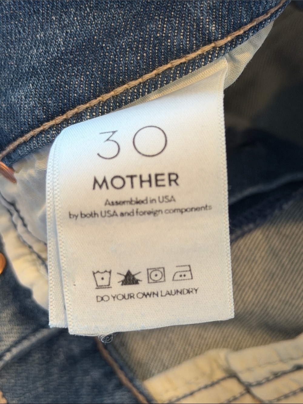 MOTHER Light Blue Distressed Ankle Crop Jeans NWT rascal ankle plisez 30 - Picture 5 of 9